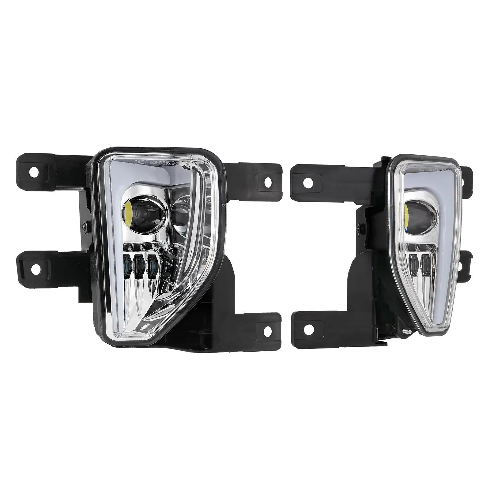 (2pcs/set) 45W DOT Approved LED Fog Lights with DRL for 2016-2018 Chevy Silverado 1500 (Chrome)