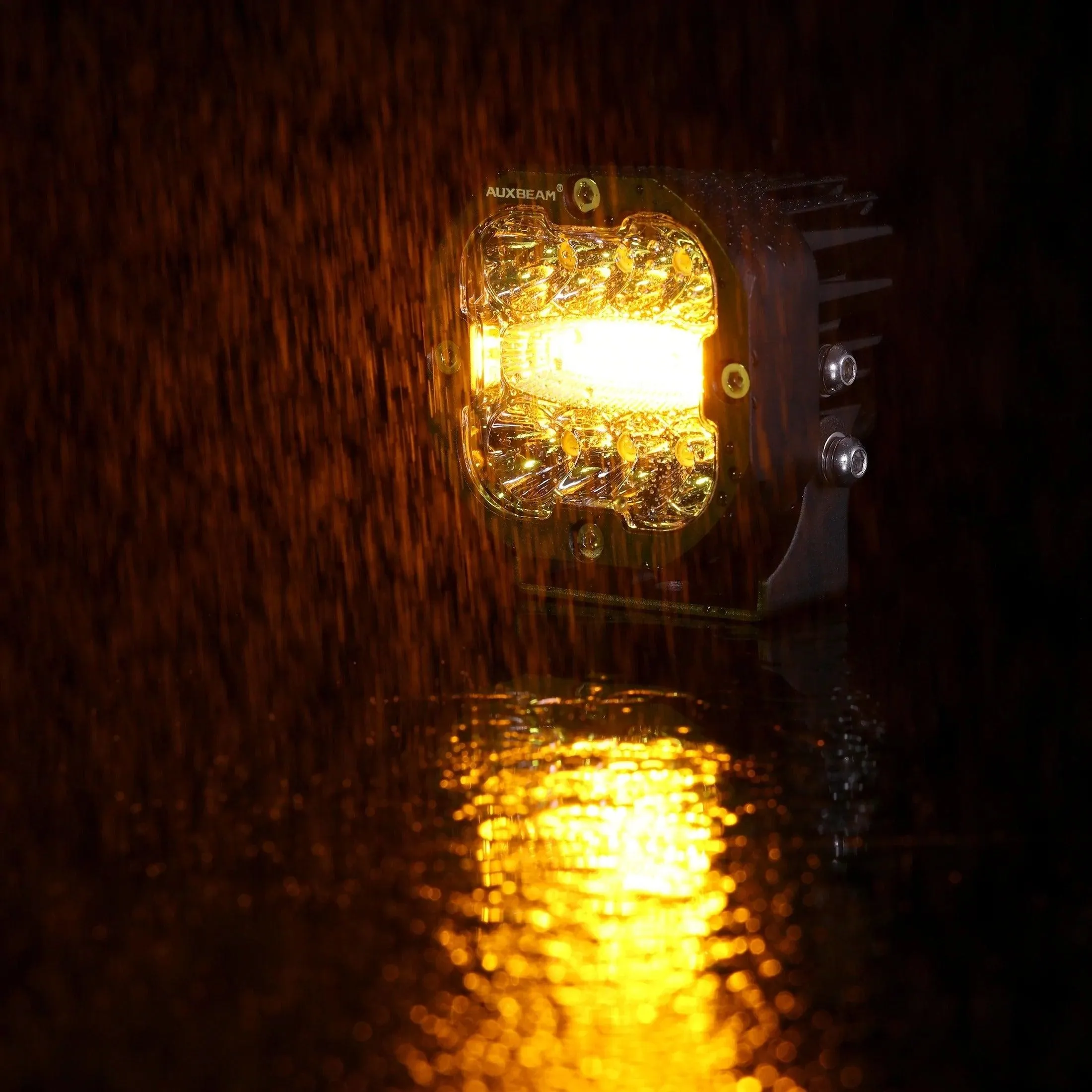 3 Inch 96W 9600 Lumens 6 Modes White&Amber Flashing LED Pod Lights