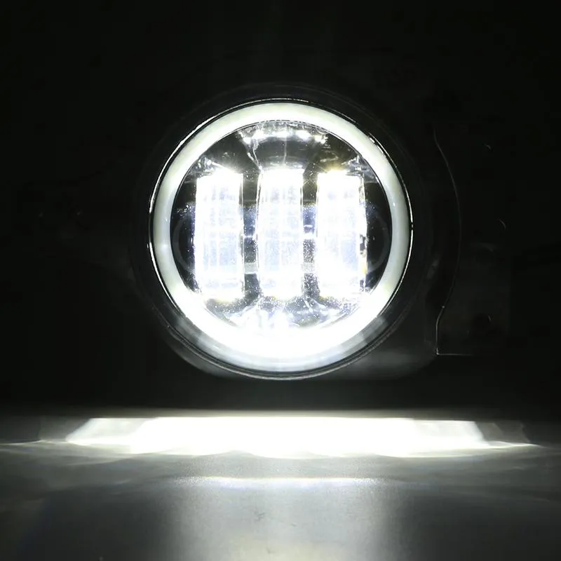 4" Round LED Halo Fog Light with White Daytime Running Light for Jeep Wrangler JL Jeep Gladiator JT 2018-Later