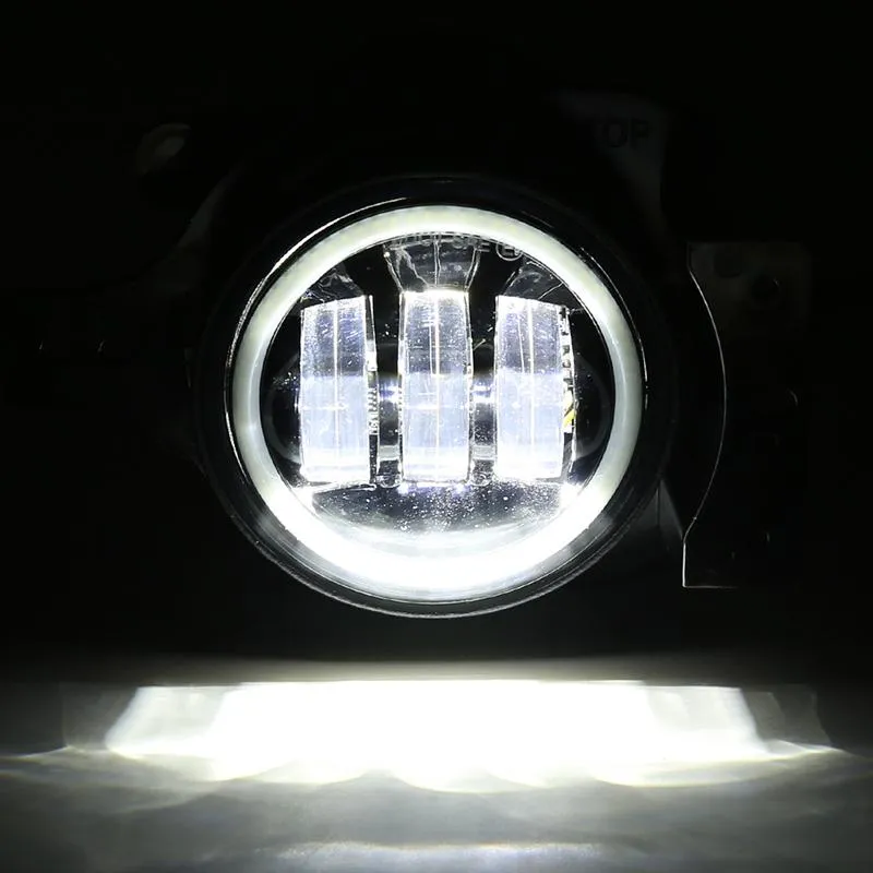 4" Round LED Halo Fog Light with White Daytime Running Light for Jeep Wrangler JL Jeep Gladiator JT 2018-Later