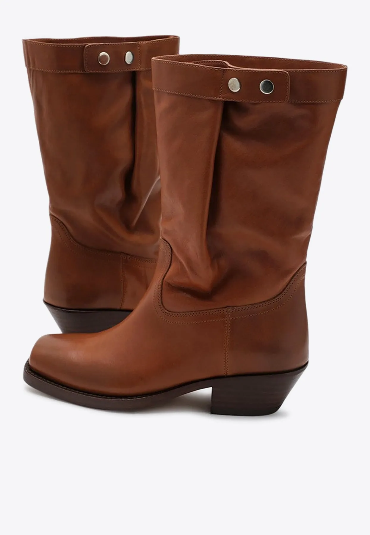 Ademe 40 Leather Biker Boots