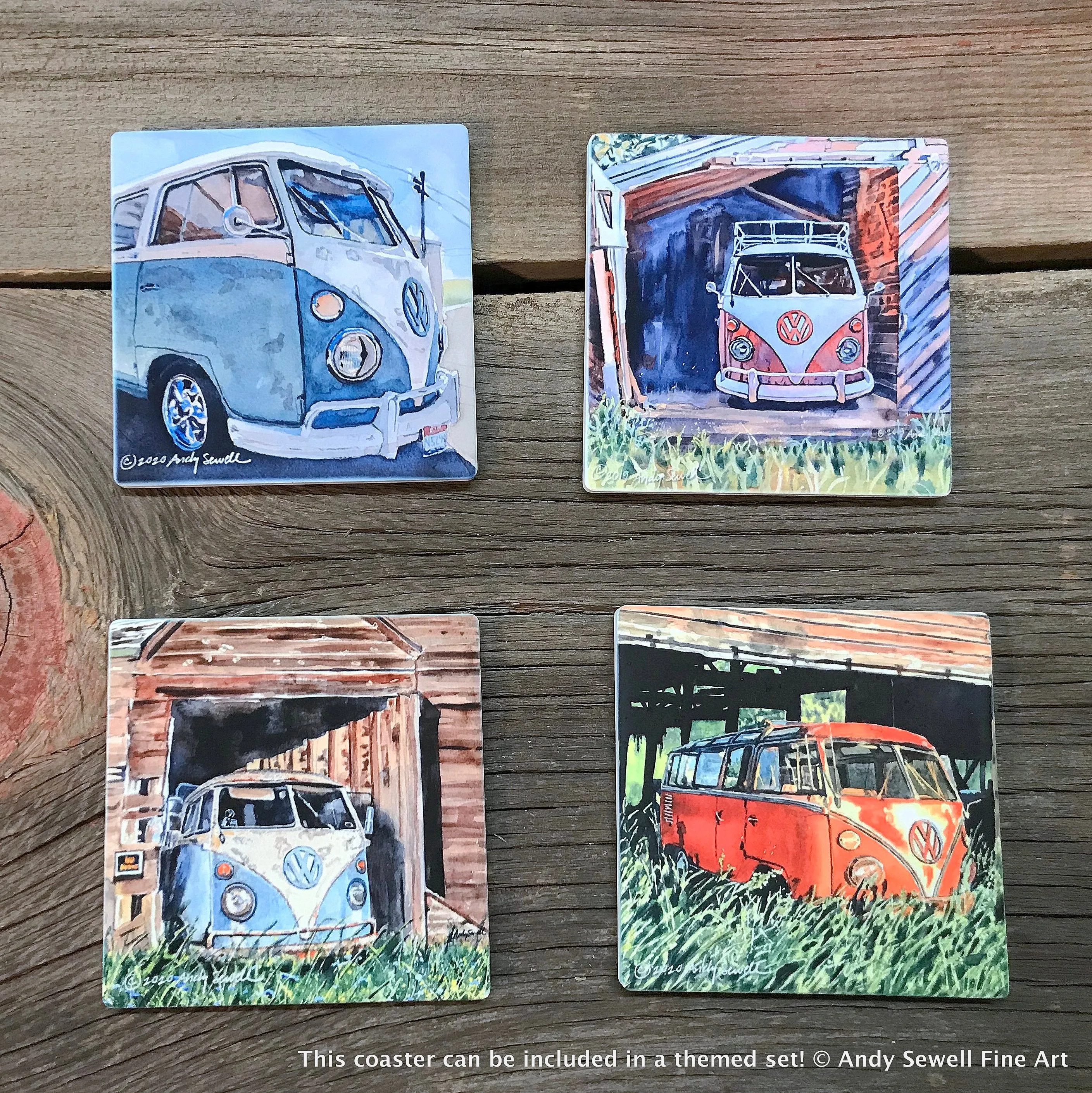 ASC230 "Dog Driving Bus" ceramic coaster