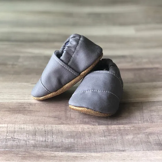 Baby Moccasins - Gray Angled