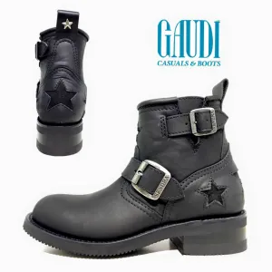 Biker boots short black star