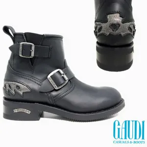 Biker boots short eagle back