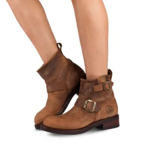 Biker boots short - light brown
