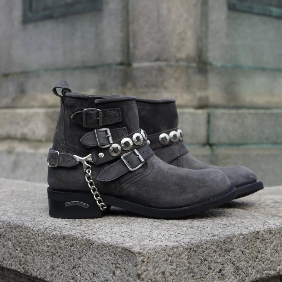 Biker boots short triple buckle - antra