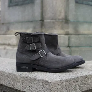 Biker boots short triple buckle - antra