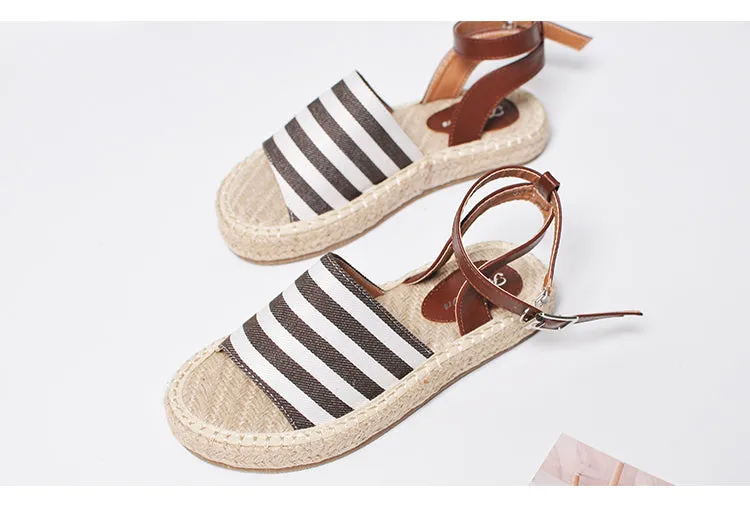 BOOPDO DESIGN PLATFORM ESPADRILLES WITH ANKLE STRAP