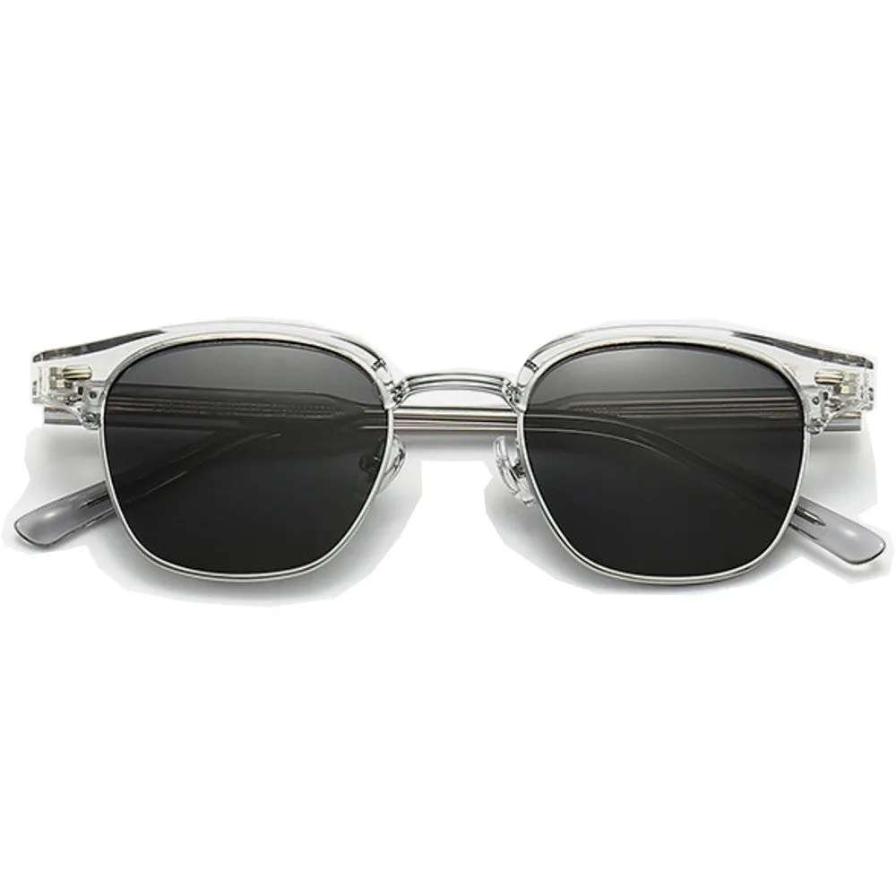 Classic Semi-Rimless Polarized Sunglasses UV400 Protection for Women Men