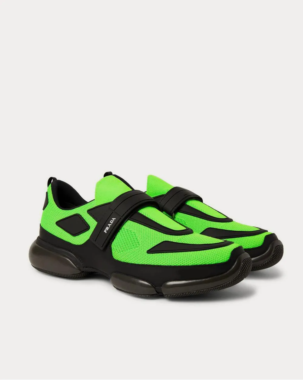 Cloudbust Mesh, Rubber and Leather  Lime green low top sneakers