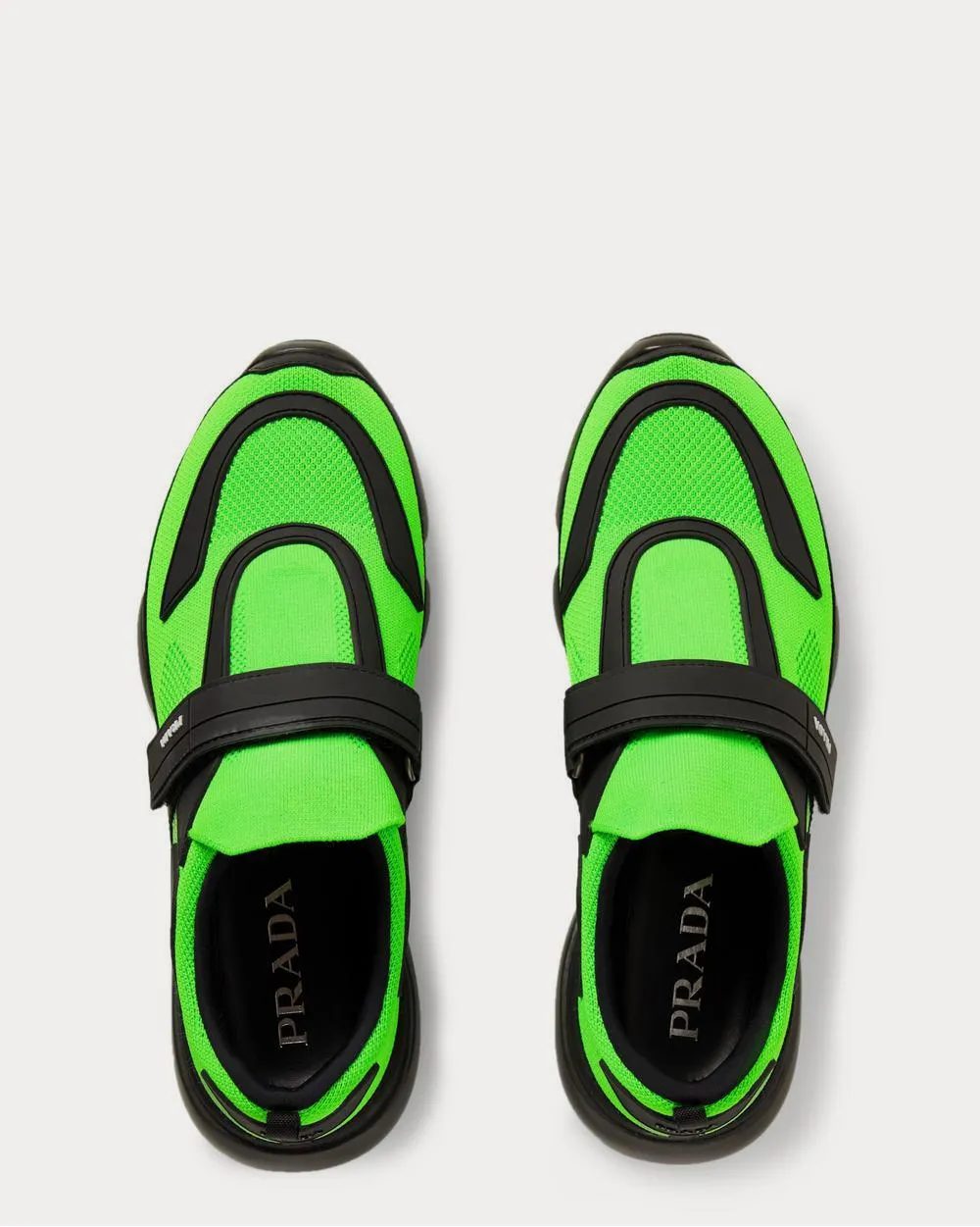 Cloudbust Mesh, Rubber and Leather  Lime green low top sneakers