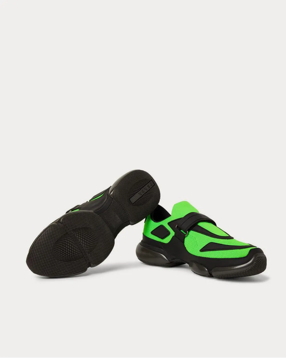 Cloudbust Mesh, Rubber and Leather  Lime green low top sneakers