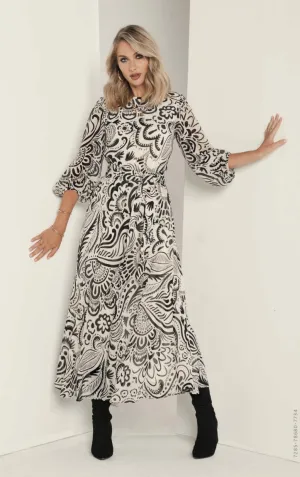 Cream & Black Maxi - Tia