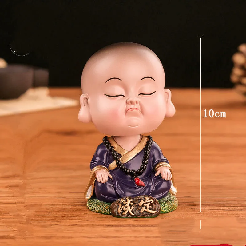 Cute Calm Little Monk Shaking Head Car Ornaments Applicable to BMW BYD