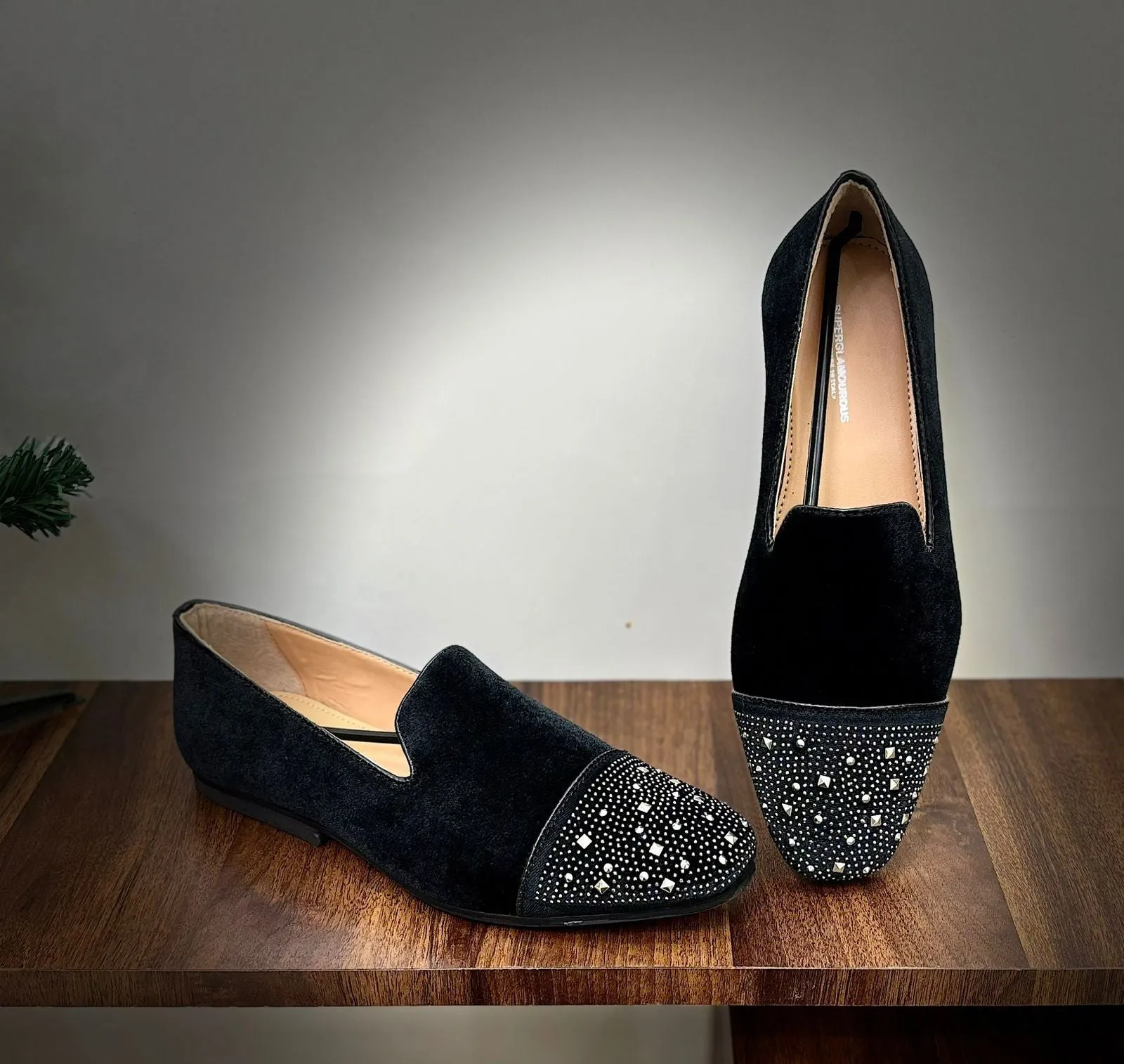 Fashion Rhinestone Suede Moccasins for Men