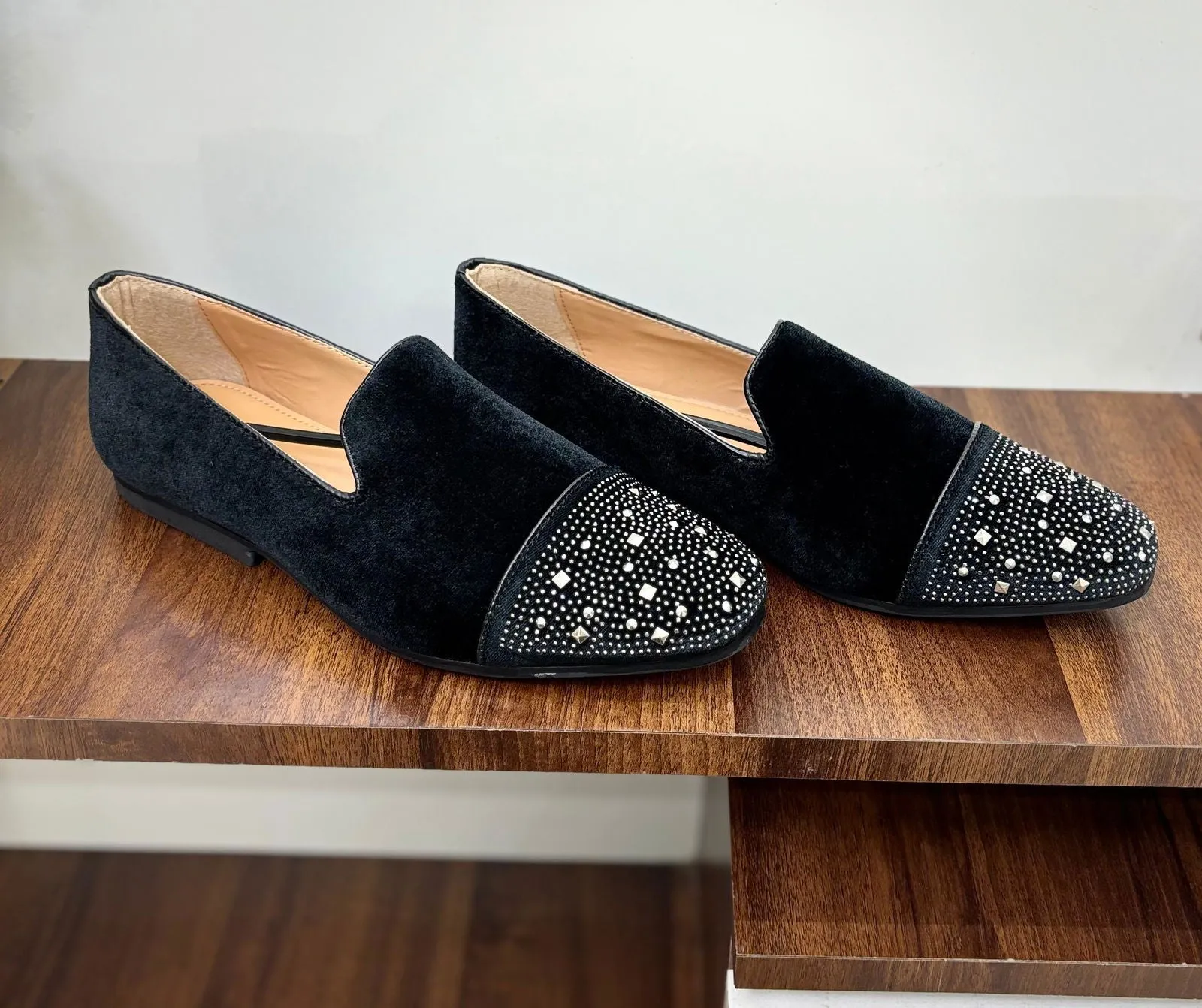 Fashion Rhinestone Suede Moccasins for Men