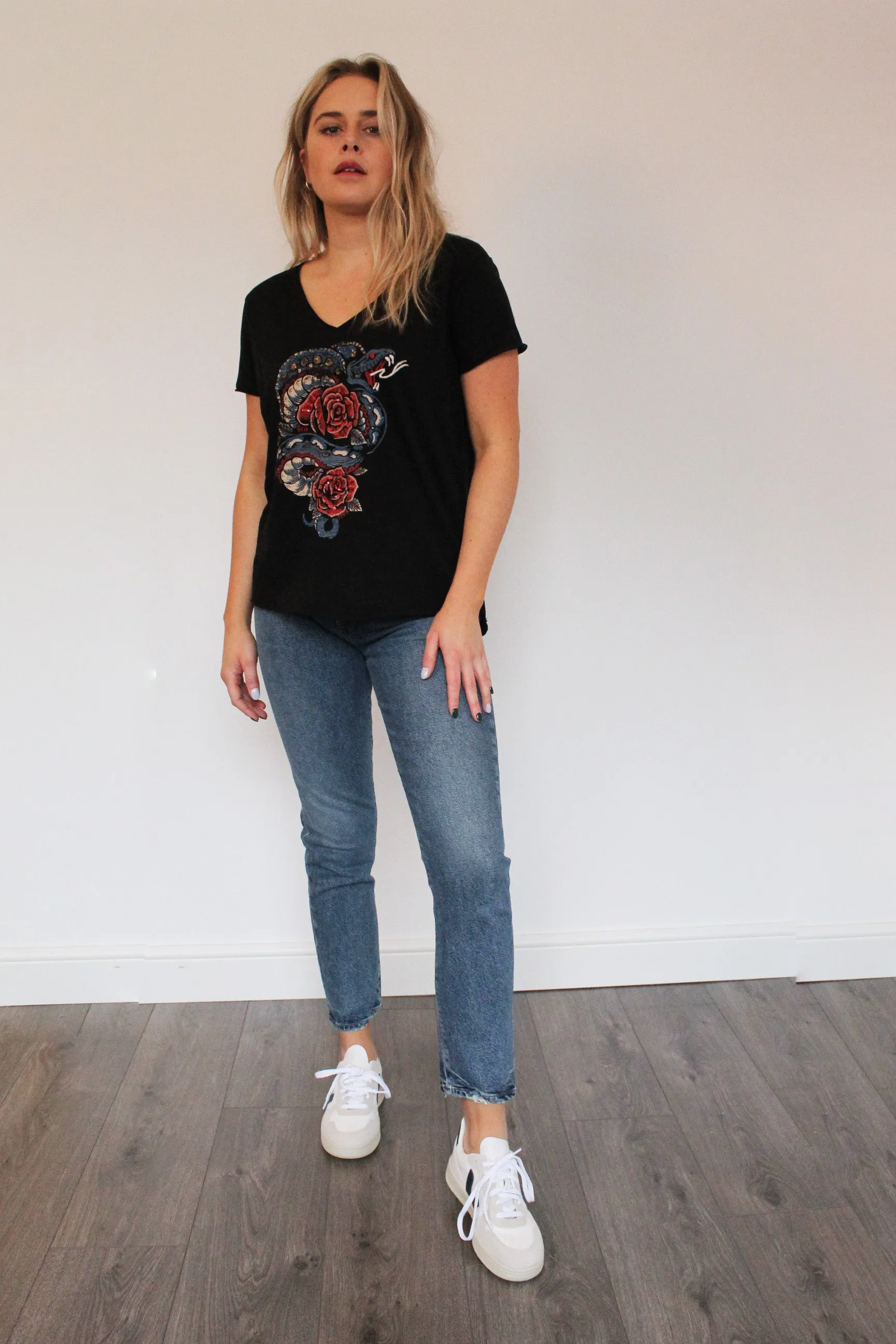 FIVE Snake T-shirt in Black