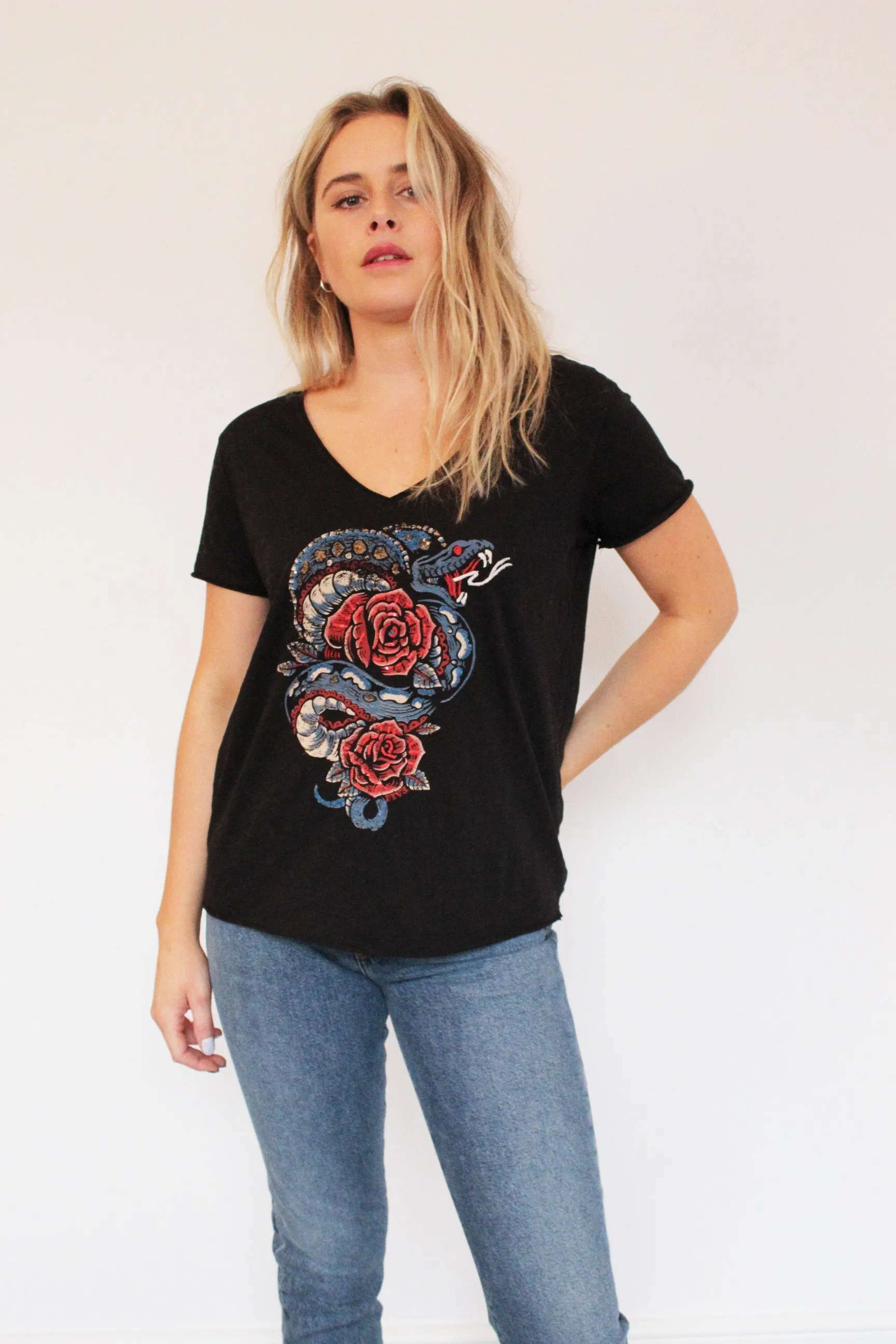 FIVE Snake T-shirt in Black