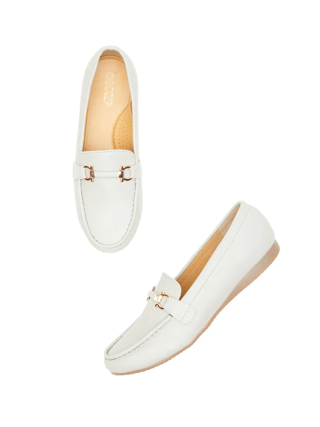 GOSSIP WOMENS GREY MOCCASINS
