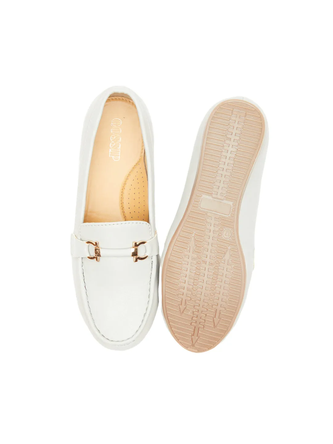 GOSSIP WOMENS GREY MOCCASINS