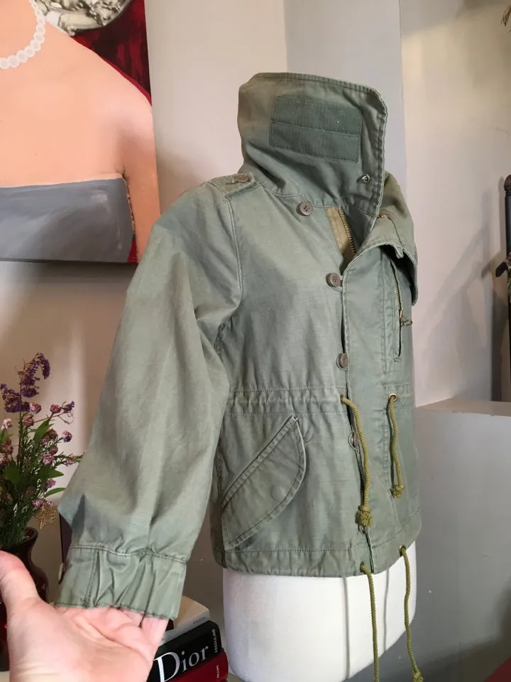 Jelly Garcia Size 10 Olive Green Cotton Army Jacket 2400-227-9520