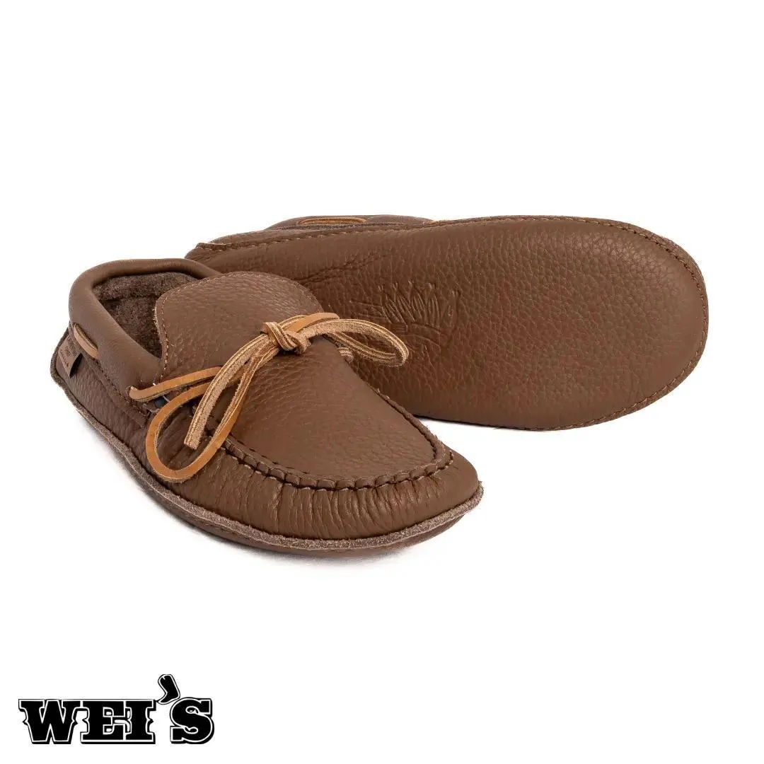Laurentian Chief Men's Moccasins Padded Ski Sole Amik Brown
