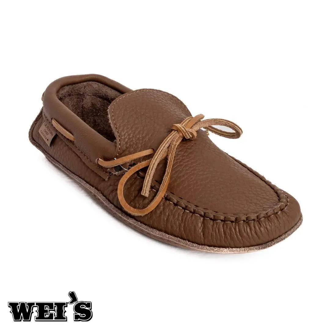 Laurentian Chief Men's Moccasins Padded Ski Sole Amik Brown