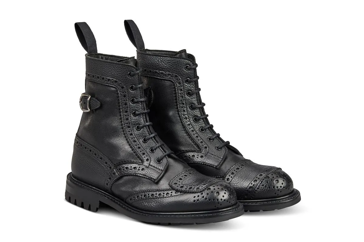 Maria High Leg Biker Boot - Black TwoTone Olivvia Deer / Grain