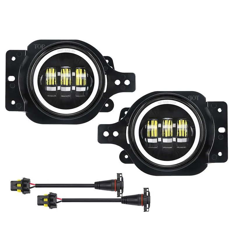 Mega Bundle - LED Halo Headlights, Brackets, Fogs, Tail Lights, Brake Lights For Jeep JL