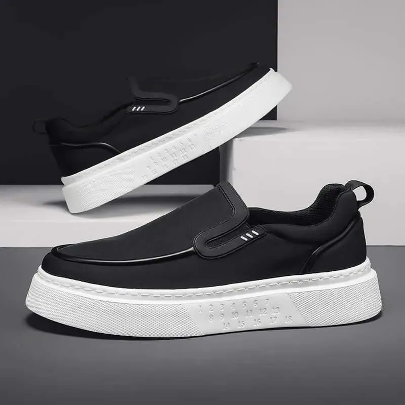 Men's Leather Casual Sneakers with Chunky Outsole