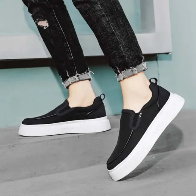 Men's Leather Casual Sneakers with Chunky Outsole
