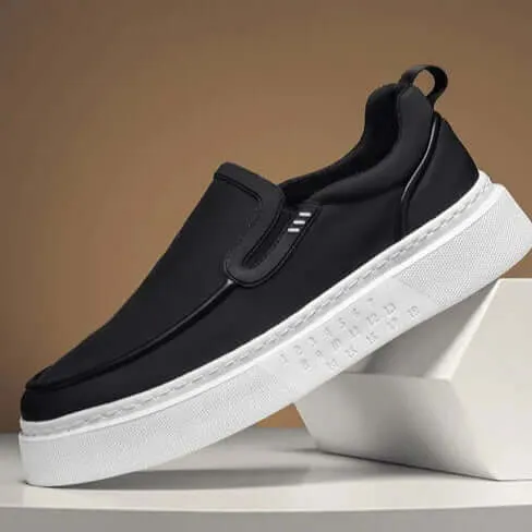 Men's Leather Casual Sneakers with Chunky Outsole