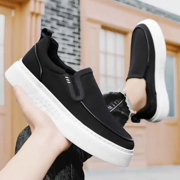 Men's Leather Casual Sneakers with Chunky Outsole