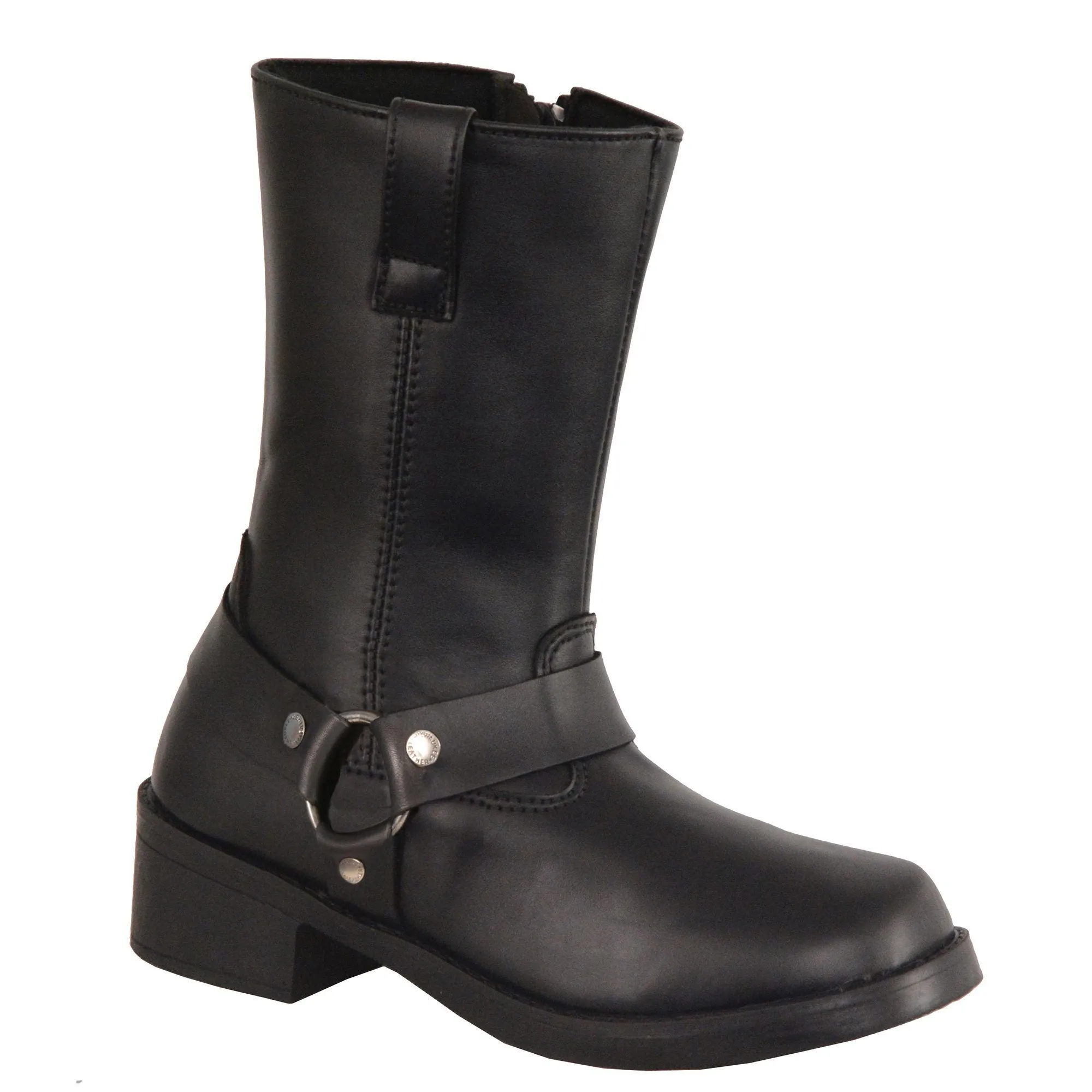 Milwaukee Boots-MBK9280-Kids Black Classic Harness Biker Boot