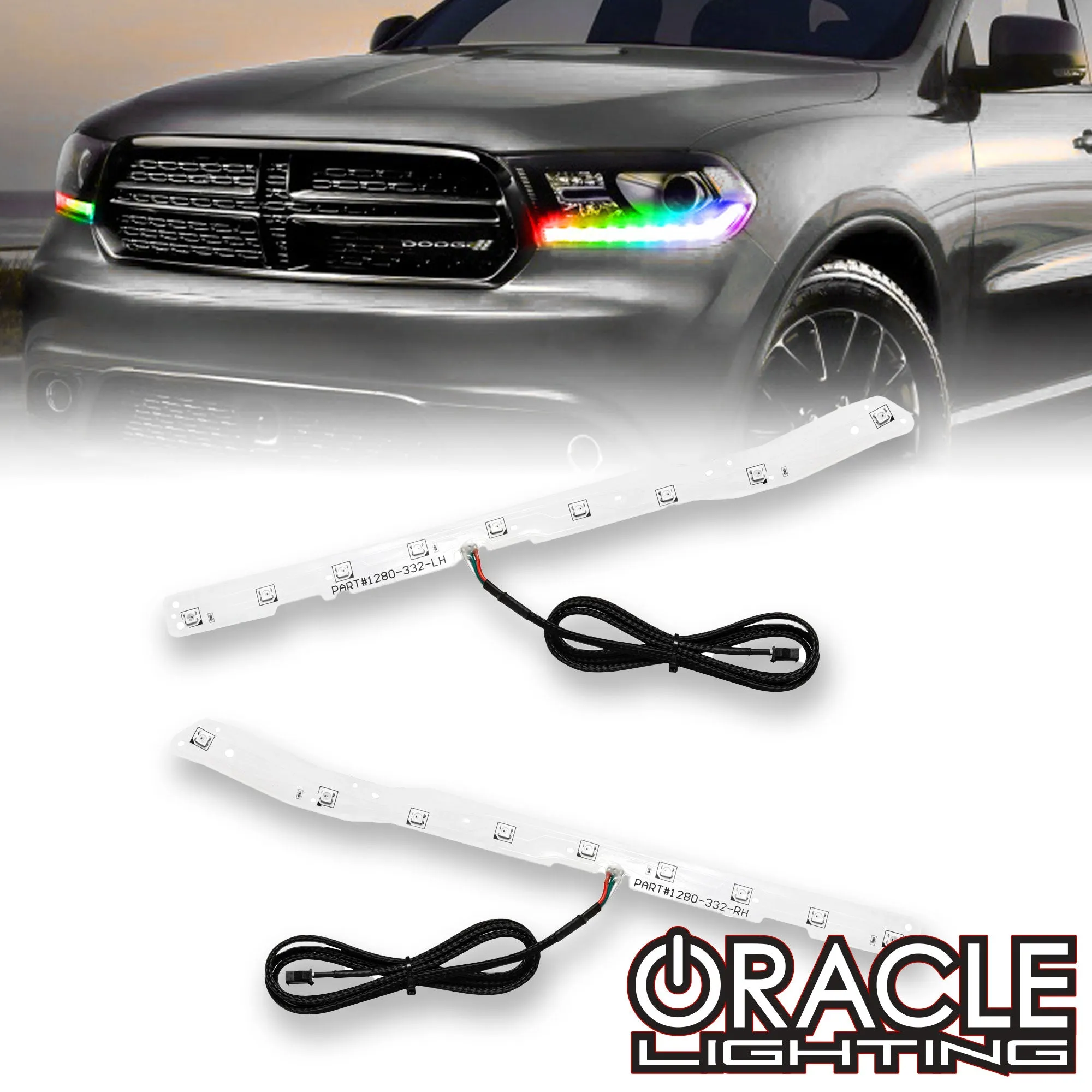 ORACLE Lighting 2016-2020 Dodge Durango Dynamic ColorSHIFT RGB Headlight DRL Kit