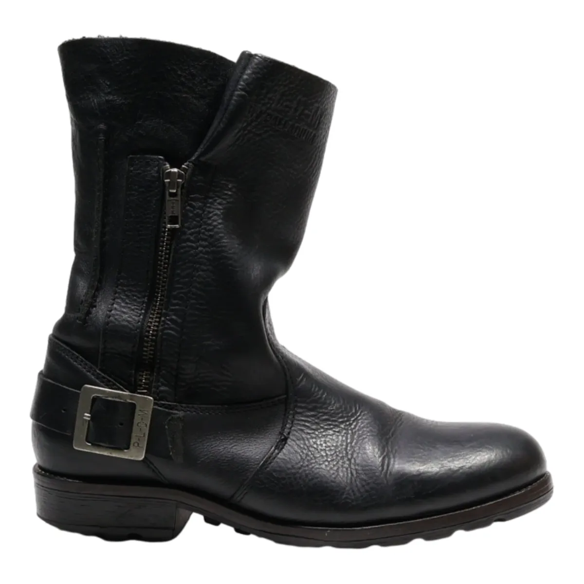 PALLADIUM Biker Boots Black Leather Womens UK 7