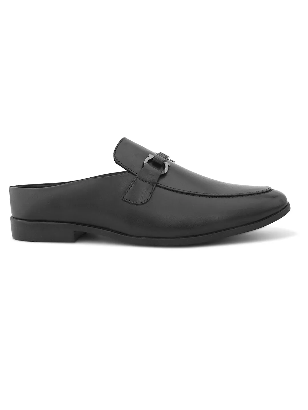 Pelle Albero Black Leather Comfortable Mules