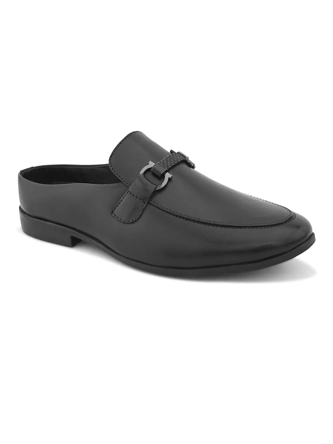 Pelle Albero Black Leather Comfortable Mules