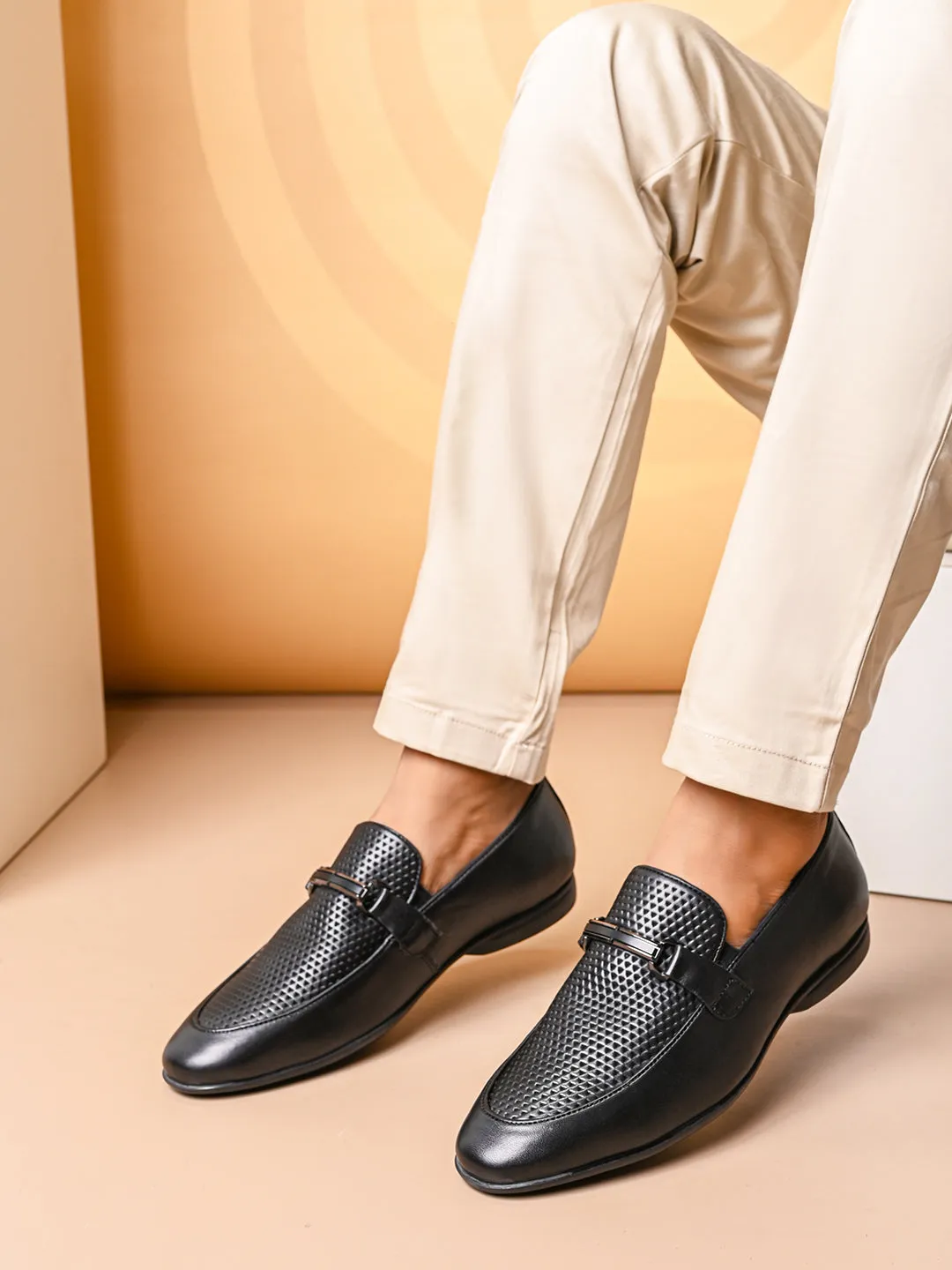 Pelle Albero Black Leather Comfortable/Lightweight Mocassion