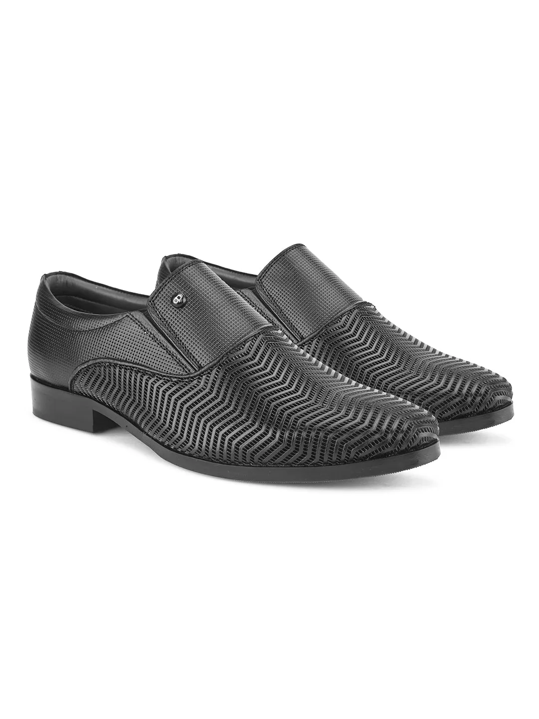 Pelle Albero Men Textured Leather Formal Slip-On Shoes