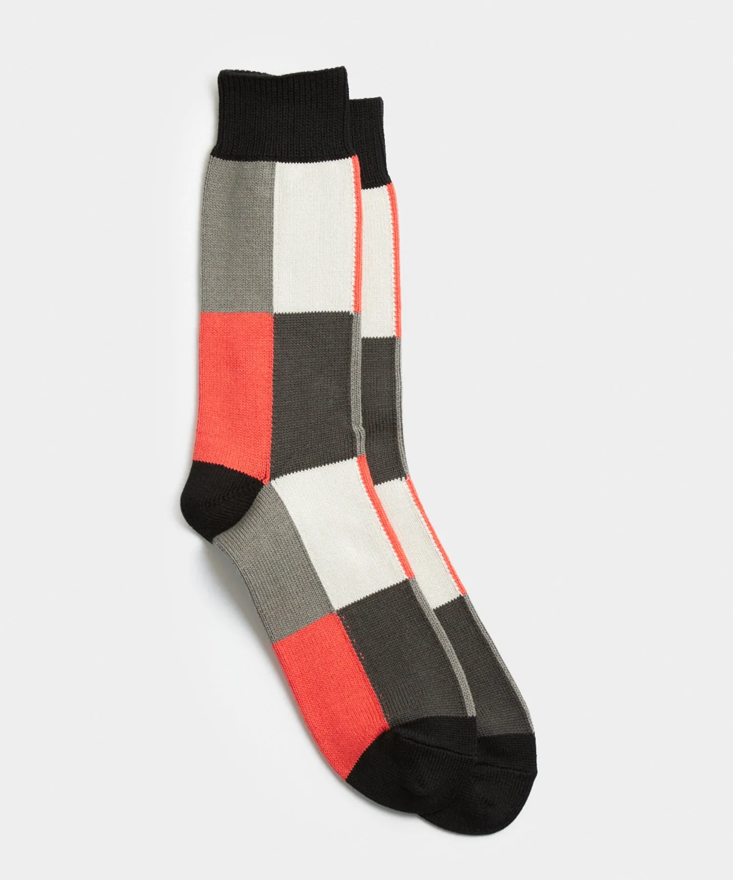 RoToTo 4 Panel Crew Socks Black / Red / Grey