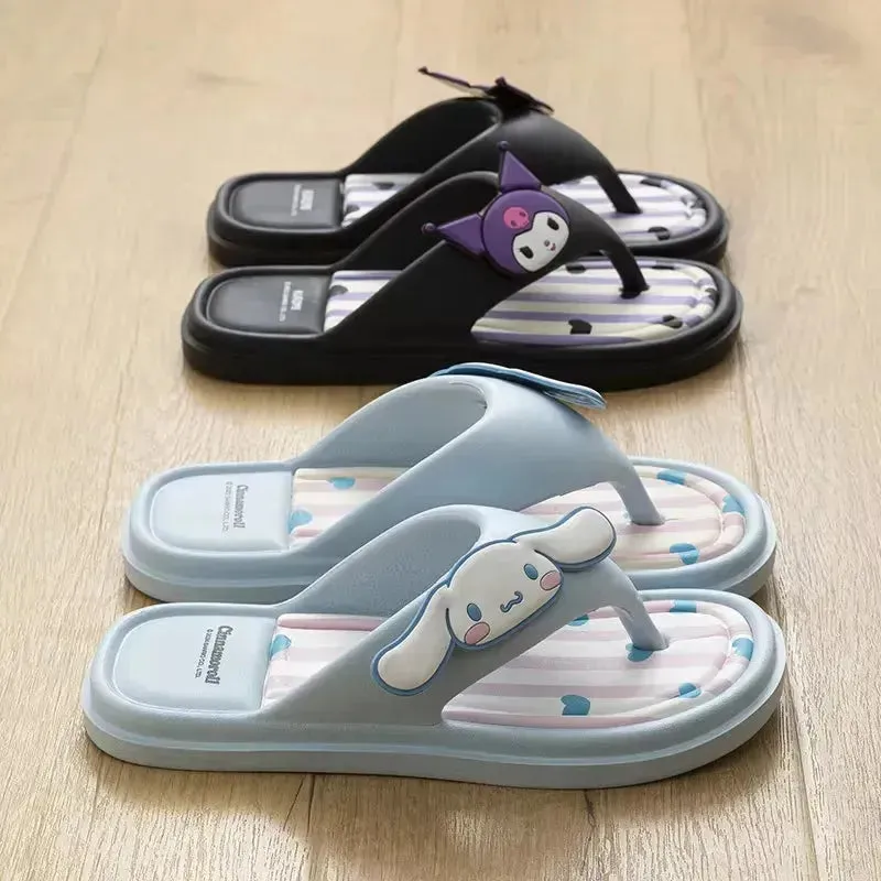 Sanrio Vivid Kuromi Hello Kitty Flip Flops