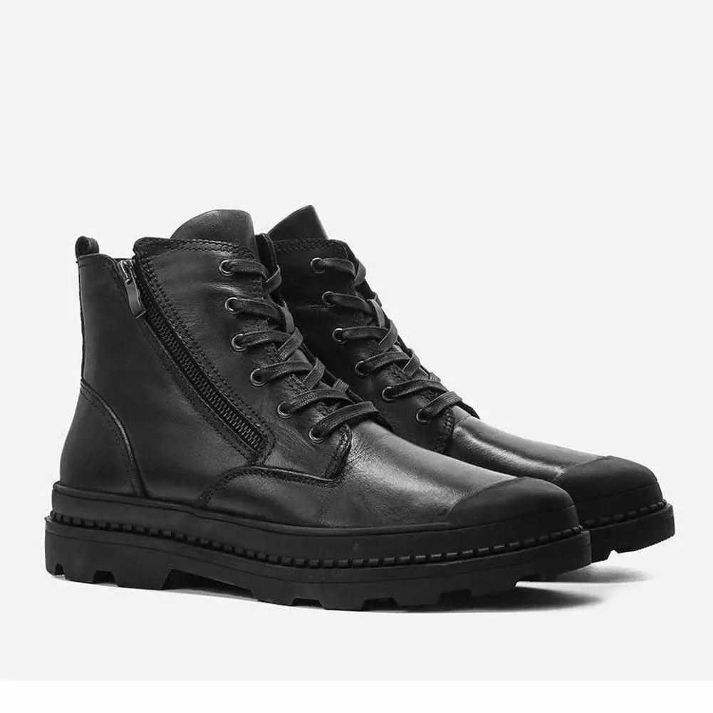 Sky Madrid Leather Lace-Up Boots