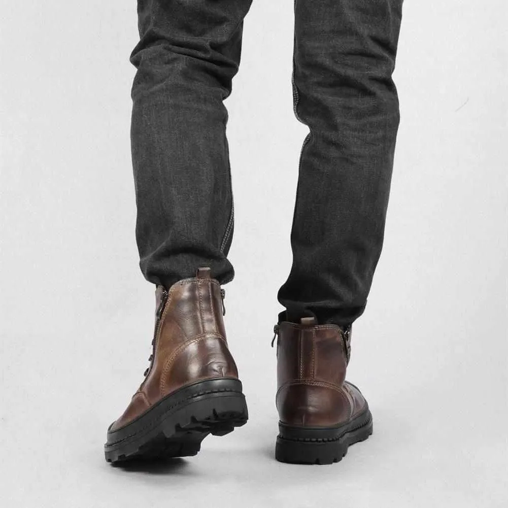 Sky Madrid Leather Lace-Up Boots