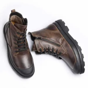 Sky Madrid Leather Lace-Up Boots