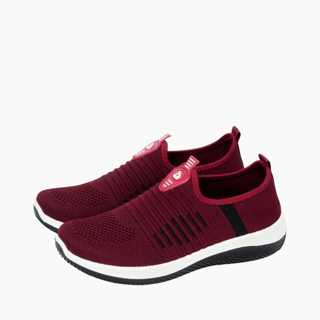 Slip-On, Round Toe : Walking Shoes for Women