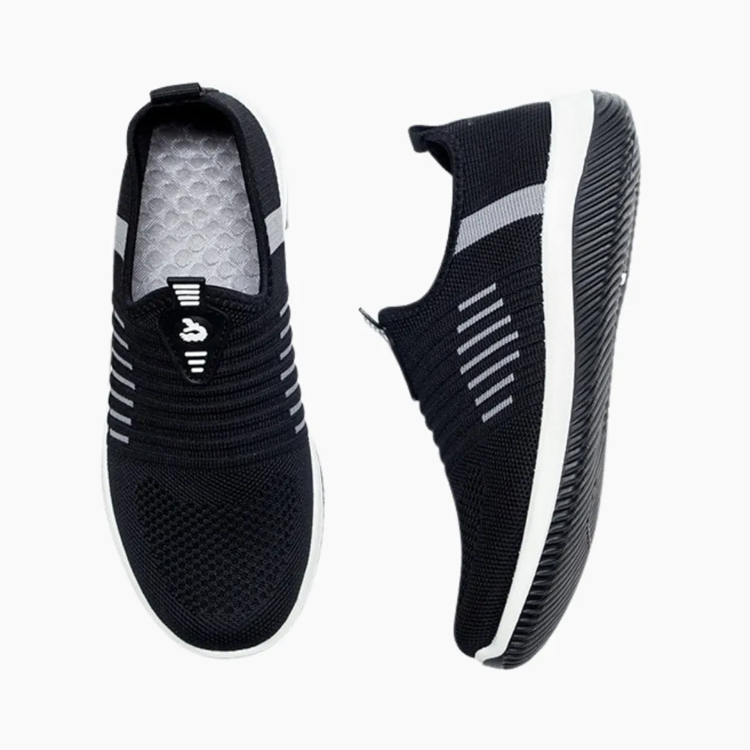 Slip-On, Round Toe : Walking Shoes for Women