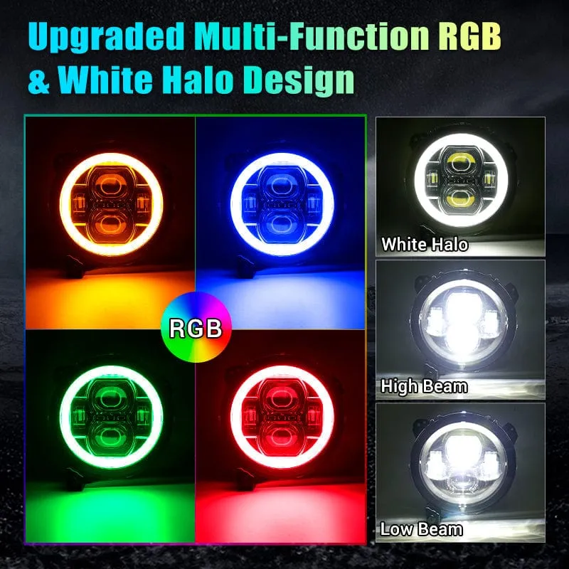 Suparee Jeep Gladiator 9" Halo LED Headlights & Fog Lights & Tail Lights for 2020  JT