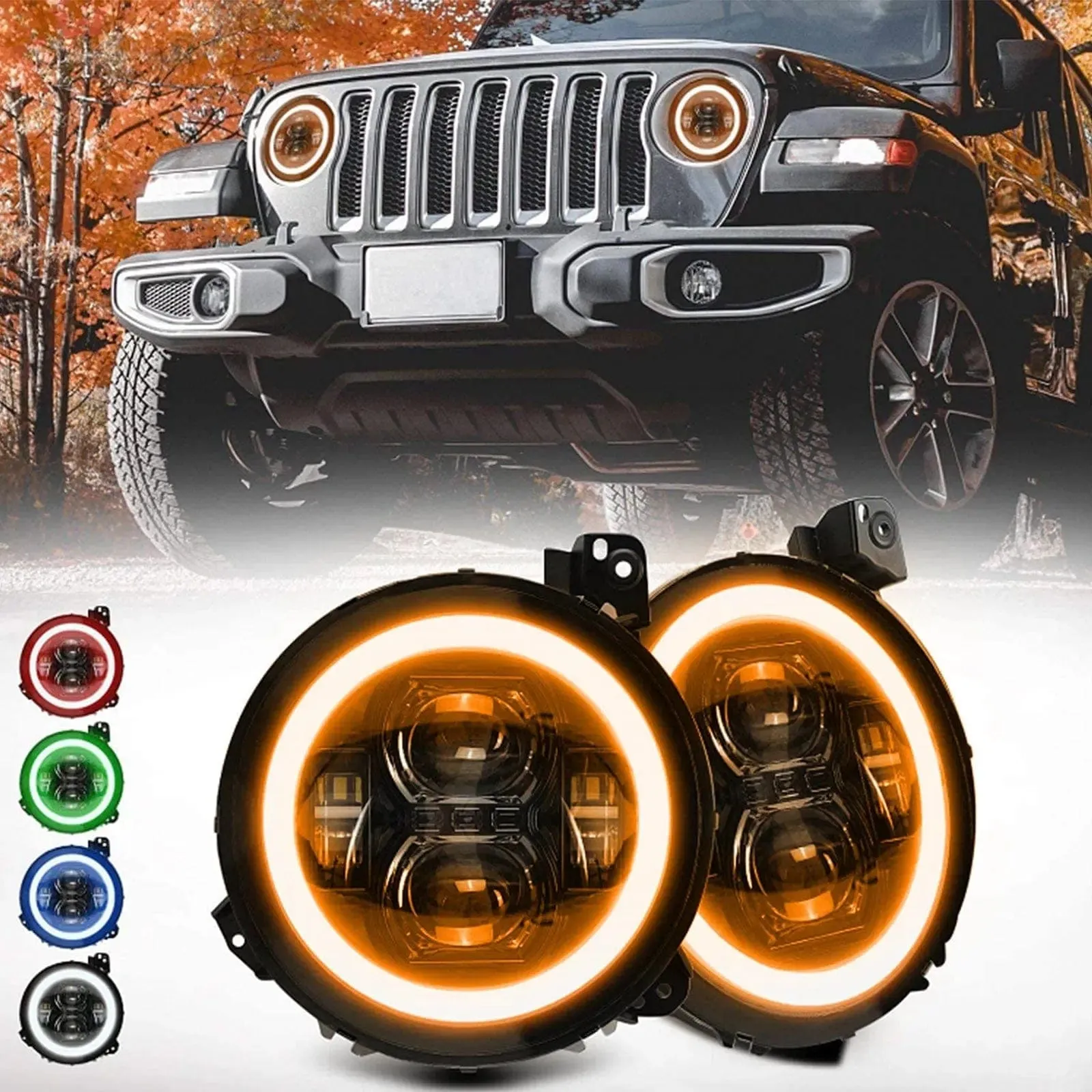 Suparee Jeep Gladiator 9" Halo LED Headlights & Fog Lights & Tail Lights for 2020  JT